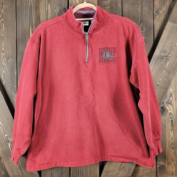 Harley Davidson Vintage Dayton Beach 2005 1/4 Zip Long sleeve Pull over Medium - Picture 1 of 10